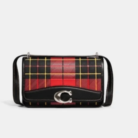 Coach Handbags - Coach crossbody plaid red bandit silver hardware NWOT
